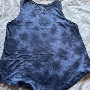 TIME & TRU black&grey tye-dye loose tank